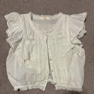 Love Shack Fancy White Nora Heritage Top - Size XL